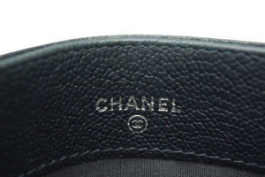 極美品 CHANEL シャネル カードケース パスケース 名刺入れ 23番台 ココマーク ネイビー レザー 中古 4c067833