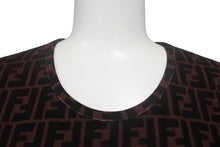 Load image into Gallery viewer, 新品未使用 FENDI フェンディ 半袖Tシャツ D-OS-9300W サイズ44 ズッカ柄 ペカン柄 ブラウン ブラック 中古 4c067837