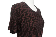 Load image into Gallery viewer, 新品未使用 FENDI フェンディ 半袖Tシャツ D-OS-9300W サイズ44 ズッカ柄 ペカン柄 ブラウン ブラック 中古 4c067837