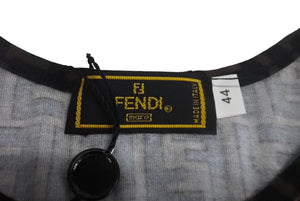 新品未使用 FENDI フェンディ 半袖Tシャツ D-OS-9300W サイズ44 ズッカ柄 ペカン柄 ブラウン ブラック 中古 4c067837