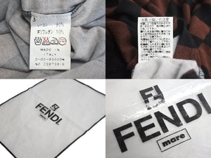 新品未使用 FENDI フェンディ 半袖Tシャツ D-OS-9300W サイズ44 ズッカ柄 ペカン柄 ブラウン ブラック 中古 4c067837