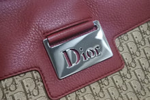 Load image into Gallery viewer, 極美品 ChristianDior クリスチャンディオール トロッター ショルダーバッグ ロゴプレート ベージュ レッド キャンバス 中古 4c067850