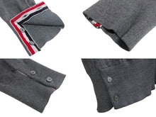 画像をギャラリービューアに読み込む, THOM BROWNE トムブラウン MKC002A00014038 ミディアムグレー メリノウール ニット 4-Bar クラシック Vネックカーディガン グレー サイズ5 美品 中古 4c067914