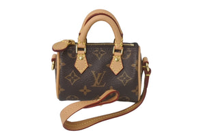 美品 Louis Vuitton ルイヴィトン バッグチャーム マイクロ スピーディ モノグラム ブラウン ゴールド金具 M00544 中古 4c067966