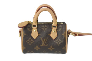 美品 Louis Vuitton ルイヴィトン バッグチャーム マイクロ スピーディ モノグラム ブラウン ゴールド金具 M00544 中古 4c067966