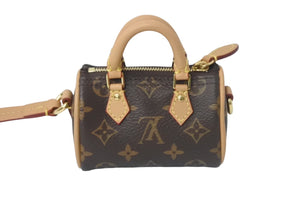 美品 Louis Vuitton ルイヴィトン バッグチャーム マイクロ スピーディ モノグラム ブラウン ゴールド金具 M00544 中古 4c067966