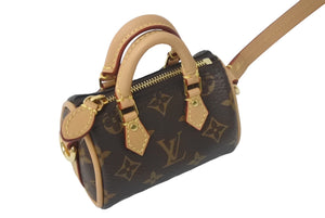 美品 Louis Vuitton ルイヴィトン バッグチャーム マイクロ スピーディ モノグラム ブラウン ゴールド金具 M00544 中古 4c067966