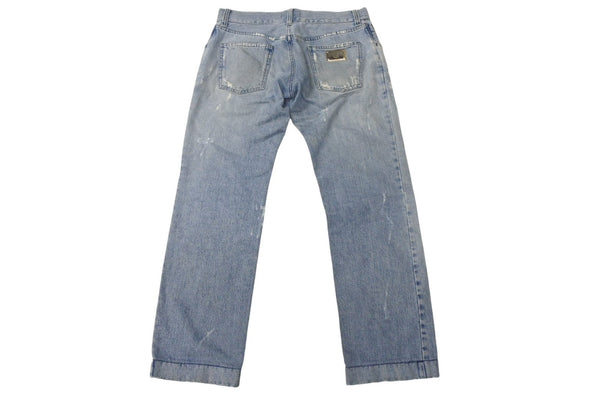 DOLCE&GABBANA Dolce&ガBubana distressed denim pants G4YOTD, made in Italy, cotton, blue, size 48, excellent condition, pre-owned. (4c067972)