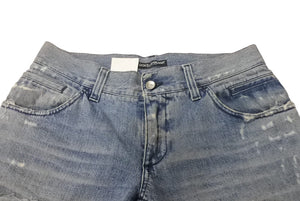 DOLCE&GABBANA Dolce&ガBubana distressed denim pants G4YOTD, made in Italy, cotton, blue, size 48, excellent condition, pre-owned. (4c067972)