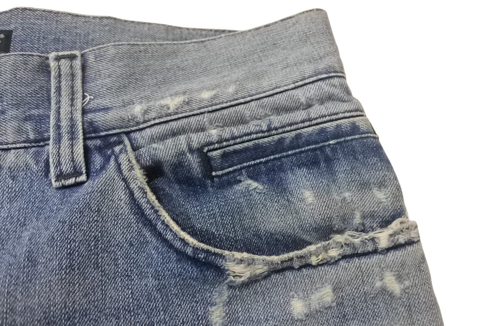 DOLCE&GABBANA Dolce&ガBubana distressed denim pants G4YOTD, made in Italy, cotton, blue, size 48, excellent condition, pre-owned. (4c067972)