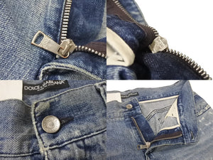 DOLCE&GABBANA Dolce&ガBubana distressed denim pants G4YOTD, made in Italy, cotton, blue, size 48, excellent condition, pre-owned. (4c067972)