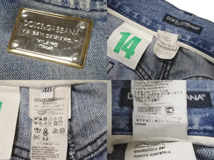 DOLCE&GABBANA Dolce&ガBubana distressed denim pants G4YOTD, made in Italy, cotton, blue, size 48, excellent condition, pre-owned. (4c067972)