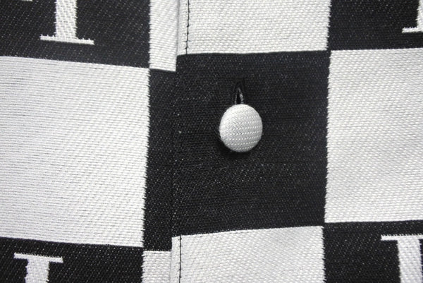 Very Good Condition JIRO Short Sleeve Jacket Size L Plaid Top Cotton Polyester Made in Japan Black White Used 4c067977