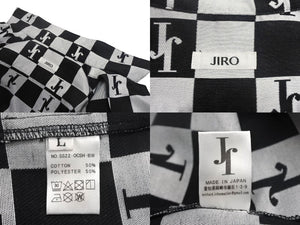 Very Good Condition JIRO Short Sleeve Jacket Size L Plaid Top Cotton Polyester Made in Japan Black White Used 4c067977
