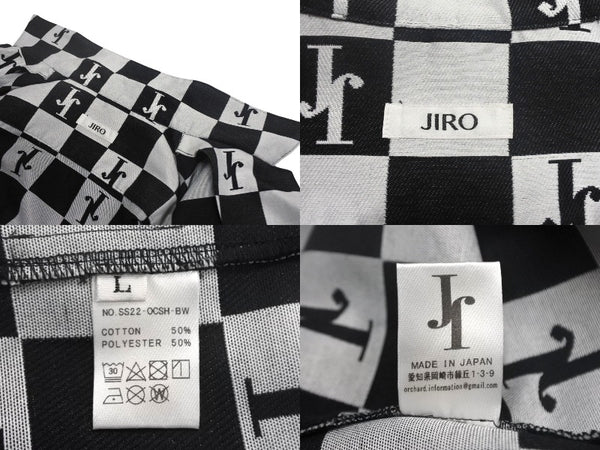Very Good Condition JIRO Short Sleeve Jacket Size L Plaid Top Cotton Polyester Made in Japan Black White Used 4c067977
