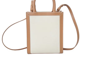 CELINE セリーヌ ミニバーティカルカバ 2WAYショルダーバッグ 193302BNZ.02NT コットンキャンバス レザー ベージュ 美品 中古 4c067979