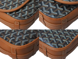 Goyard ゴヤール ベルヴェデーレPM ショルダーバッグ フランス製 PVC レザー ブラック ブラウン シルバー金具 美品 中古 4c67984