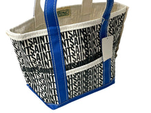 画像をギャラリービューアに読み込む, 新品未使用 SAINT MICHAEL セントマイケル トートバック サイズS ブルー SM-YS1-0000-084 コットンキャンバス 中古 4c067994