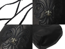 画像をギャラリービューアに読み込む, 未使用 新型 クロムハーツ BSフレア ドローストリングス バッグ 巾着 シルバー 黒 中古 4c068004