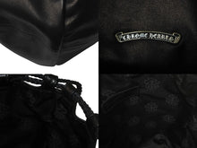 画像をギャラリービューアに読み込む, 未使用 新型 クロムハーツ BSフレア ドローストリングス バッグ 巾着 シルバー 黒 中古 4c068004