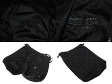 画像をギャラリービューアに読み込む, 未使用 新型 クロムハーツ BSフレア ドローストリングス バッグ 巾着 シルバー 黒 中古 4c068004