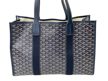 Load image into Gallery viewer, 新品同様 Goyard ゴヤール ヴィレットMM トートバッグ フレンチブルドック PVC キャンバス ネイビーブルー 中古 4c068038