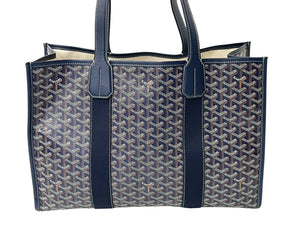 新品同様 Goyard ゴヤール ヴィレットMM トートバッグ フレンチブルドック PVC キャンバス ネイビーブルー 中古 4c068038