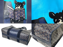 Load image into Gallery viewer, 新品同様 Goyard ゴヤール ヴィレットMM トートバッグ フレンチブルドック PVC キャンバス ネイビーブルー 中古 4c068038