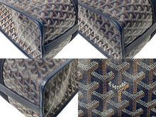 Load image into Gallery viewer, 新品同様 Goyard ゴヤール ヴィレットMM トートバッグ フレンチブルドック PVC キャンバス ネイビーブルー 中古 4c068038