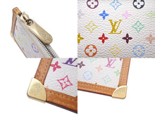 Load image into Gallery viewer, LOUIS VUITTON ルイヴィトン コインケース ポシェット クレ マルチカラー ホワイト M92655 ゴールド金具 美品 中古 4c068042