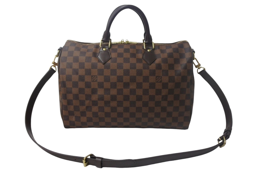 極美品 LOUIS VUITTON ルイヴィトン スピーディ35 ハンドバッグ N41363 ダミエキャンバス ブラウン ゴールド金具 中古 4c068083