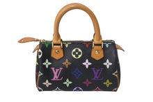 画像をギャラリービューアに読み込む, LOUIS VUITTON ルイヴィトン ミニスピーディ ハンドバッグ M92644 モノグラムマルチカラー ブラック ゴールド金具 村上隆 美品 中古 4c068086