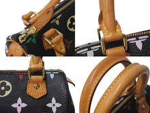 画像をギャラリービューアに読み込む, LOUIS VUITTON ルイヴィトン ミニスピーディ ハンドバッグ M92644 モノグラムマルチカラー ブラック ゴールド金具 村上隆 美品 中古 4c068086