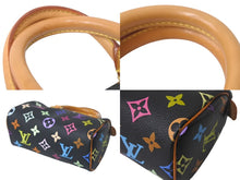 画像をギャラリービューアに読み込む, LOUIS VUITTON ルイヴィトン ミニスピーディ ハンドバッグ M92644 モノグラムマルチカラー ブラック ゴールド金具 村上隆 美品 中古 4c068086