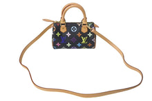 Load image into Gallery viewer, LOUIS VUITTON ルイヴィトン ミニスピーディ２WAY ショルダーバッグ M92644 モノグラムマルチカラー ブラック ハンドバッグ 村上隆 美品 中古 4c068087