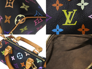 LOUIS VUITTON ルイヴィトン ミニスピーディ２WAY ショルダーバッグ M92644 モノグラムマルチカラー ブラック ハンドバッグ 村上隆 美品 中古 4c068087