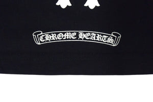 CHROME HEARTS クロムハーツ バックセメタリー クロスプリント 半袖Tシャツ コットン ブラック サイズL 2212-304-0531 美品 中古 4c068130