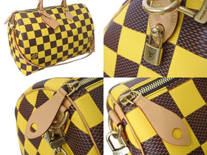 新品同様 LouisVuitton ルイヴィトン スピーディ バンドリエール50 ボストンバッグ N40578 イエロー ダミエポップキャンバス 中古 4c068143