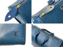 Load image into Gallery viewer, LOUIS VUITTON ルイヴィトン スピーディ40 ボストンバッグ エピ M42985 トレドブルー ゴールド金具 美品 中古 4c068153