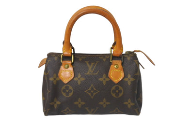 Louis Vuitton ルイヴィトン ミニスピーディ ミニボストンバッグ モノグラム M41534 ゴールド金具 ブラウン 美品 中古 4c068160