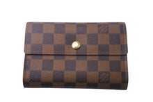 画像をギャラリービューアに読み込む, 極美品 LouisVuitton ルイヴィトン ダミエ ポルトフォイユ アレクサンドラ 三つ折り財布 N63067 ブラウン PVC レザー 中古 4c068161