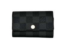 Load image into Gallery viewer, LOUIS VUITTON ルイヴィトン ダミエグラフィット ミュルティクレ 6連 キーケース N62662 ブラック PVC シルバー金具 美品 中古 4c068167