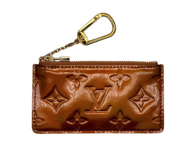 LOUIS VUITTON ルイヴィトン ヴェルニ ポシェット クレ コインケース M91206 ブロンズ エナメル ゴールド金具 美品 中古 4c068172