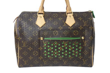 Load image into Gallery viewer, 極美品 LOUIS VUITTON ルイヴィトン ペルフォシリーズ スピーディ30 ハンドバッグ M95181 ブラウン グリーン ゴールド金具 中古 4c068190