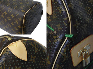 極美品 LOUIS VUITTON ルイヴィトン ペルフォシリーズ スピーディ30 ハンドバッグ M95181 ブラウン グリーン ゴールド金具 中古 4c068190