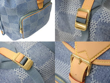 Load image into Gallery viewer, 新品同様 LouisVuitton ルイヴィトン モンスリ バックパック ダミエ デニム 3D N40708 コットンキャンバス ヌメ革 中古 4c068192