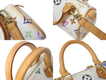 Load image into Gallery viewer, LouisVuitton ルイヴィトン ミニスピーディ ミニボストンバッグ M92645 PVC ヌメ革 ホワイト マルチカラー 美品 中古 4c068194