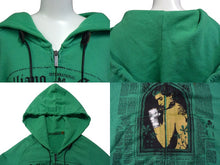 Load image into Gallery viewer, John galliano ジョンガリアーノ フーディ― プリント パーカー グリーン シルバー金具 サイズS コットン 美品 中古 4b000682