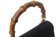 画像をギャラリービューアに読み込む, GUCCI グッチ バンブー2WAY ショルダーバッグ ハンドバッグ 000 1364 0633 レザー ブラック ブラウン 美品 中古 4c068203