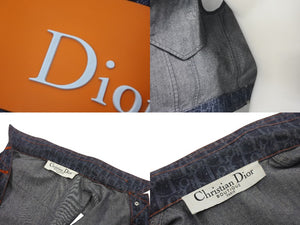 ChristianDior クリスチャンディオール ベスト ジレ フライトライン 6P12022060 ネイビー オレンジ シルバー 38 美品 中古 4c068221